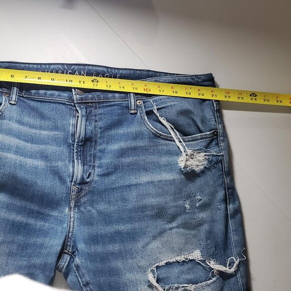 American Eagle Next Level Slim Destroyed Patched Jeans from 2020 -Mens 40x34 - Picture 7 of 16